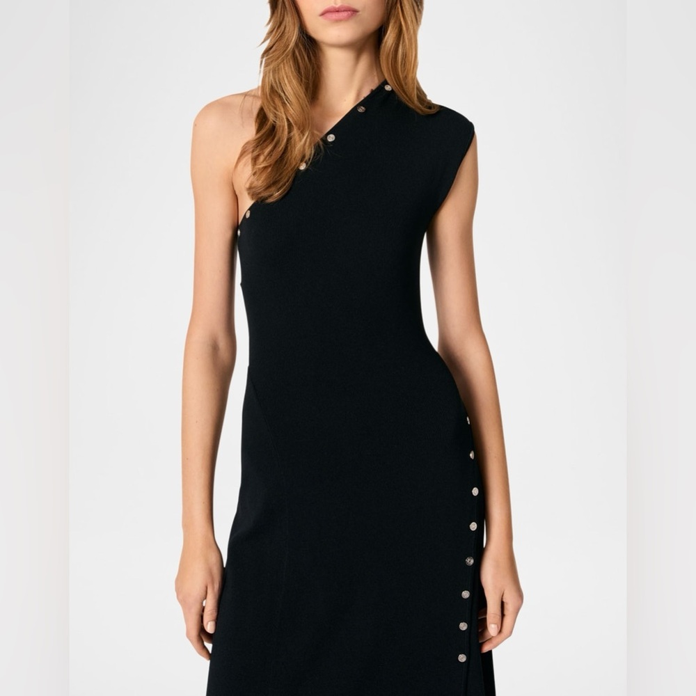 Maje Rimossa Micro Rib-Knit Stretch Midi Dress